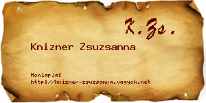 Knizner Zsuzsanna névjegykártya